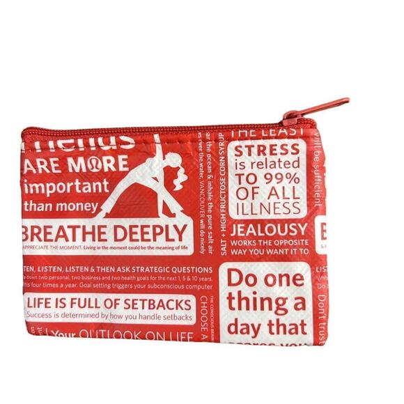 LULULEMON Two (2) Red Manifesto Coin Purse ID Card Mini Pouch NWOT - Picture 6 of 7